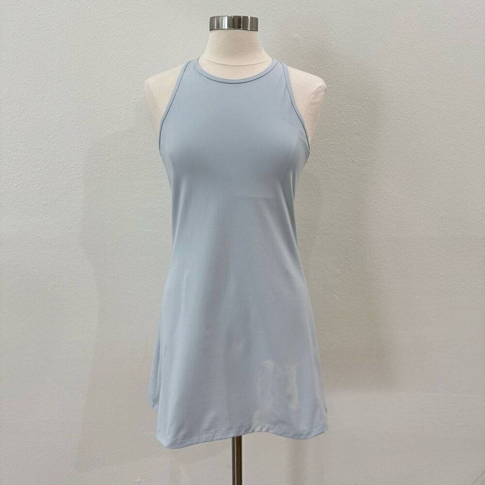 Outdoor Voices Women’s Medium Light Blue Grey Doubles Exercise Mini Dress